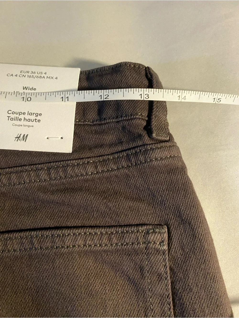 NWT H&M Wide Leg High Waist Full Length Chocolate Jeans - Picture 7 of 8